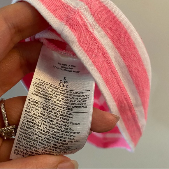 Gap pink stripe scoopneck tank top - Picture 7 of 7